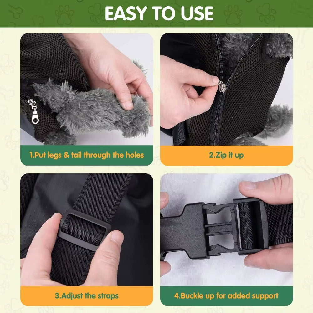 Adjustable Dog Front Carrier Legs Out Dog Backpack Carrier Pet Carrier Backpack for Small Dogs Cats and Puppies