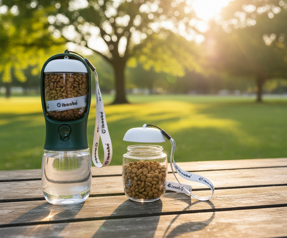 Pet Water Bottle with Food Container