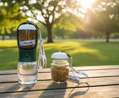 Pet Water Bottle with Food Container