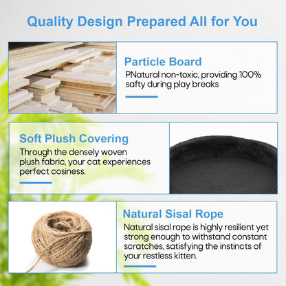 Cat Tree 54In Cat Tower Multi-Level Durable Cat Scratching Post & Cozy Fun Cat Jumping Platform Space Saving Cat Condo Pet Play House for Indoor Cats,Dark Gray