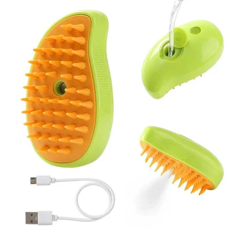 Transform Your Pet's Grooming Routine with the 3-in-1 Steam Pet Brush: Effortless Hair Removal, Massage, and Cleanliness for Cats and Dogs