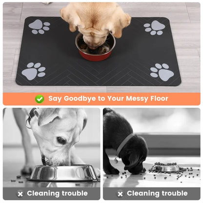 Premium Waterproof Pet Feeding Mat - Quick Dry, Anti-Slip, and Stain-Resistant for Dogs and Cats