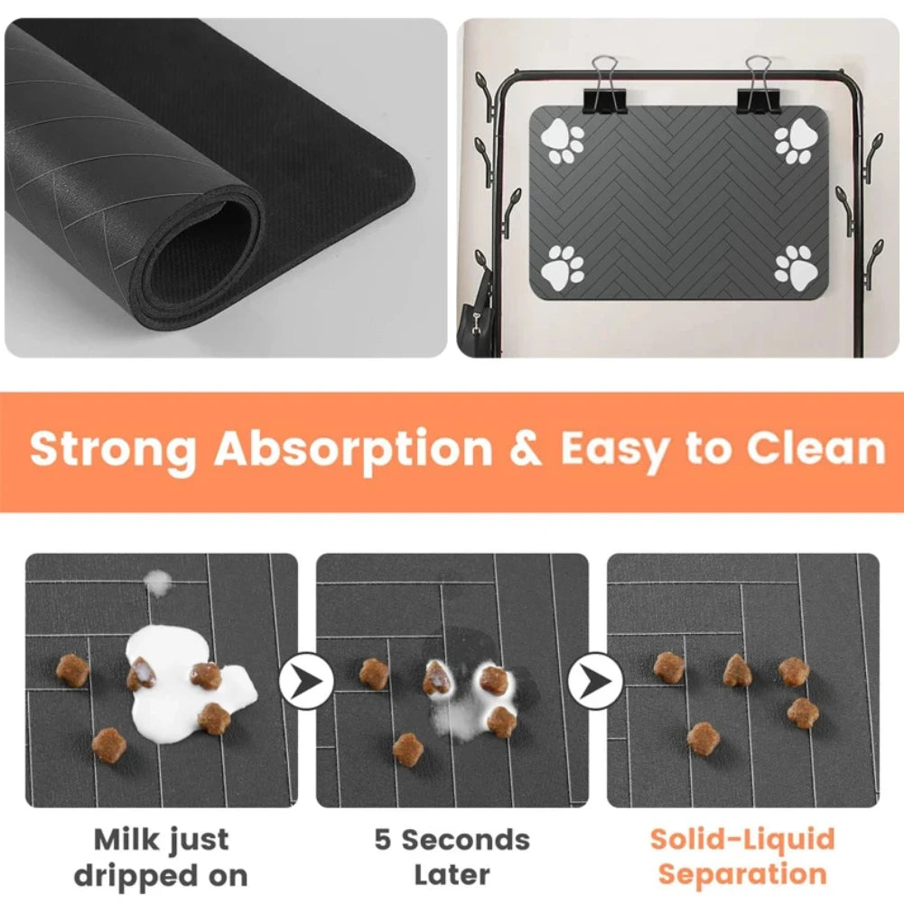 Premium Waterproof Pet Feeding Mat - Quick Dry, Anti-Slip, and Stain-Resistant for Dogs and Cats