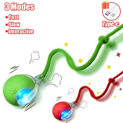 1~3Pcs Cat Interactive Ball Toy Automatic Rolling Ball Tail Rechargeable Smart Pet Electric Toy Dog Cat Training Imitate Mouse