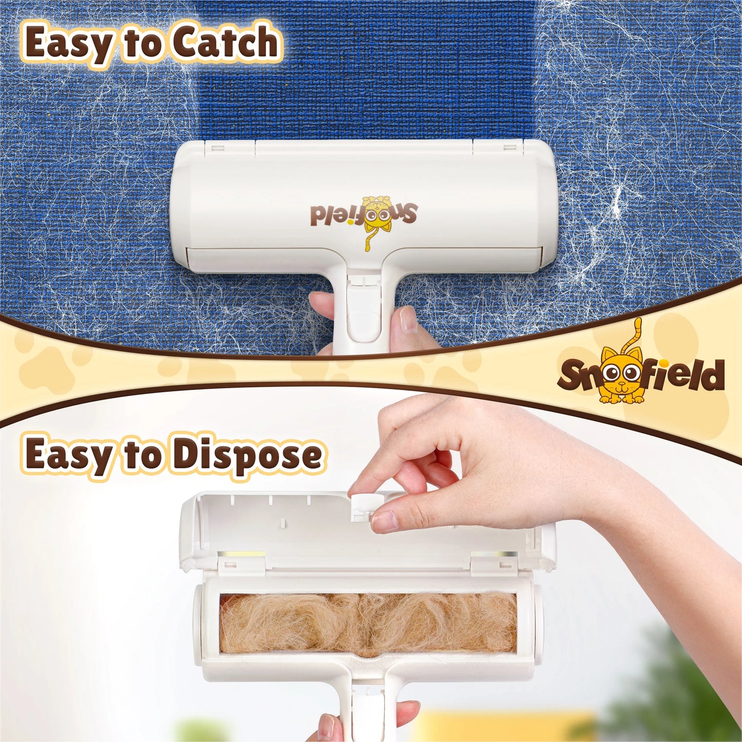 Effortless Pet Hair Removal: Reusable Lint Roller for Dogs & Cats - Your Ultimate Fur-Busting Tool