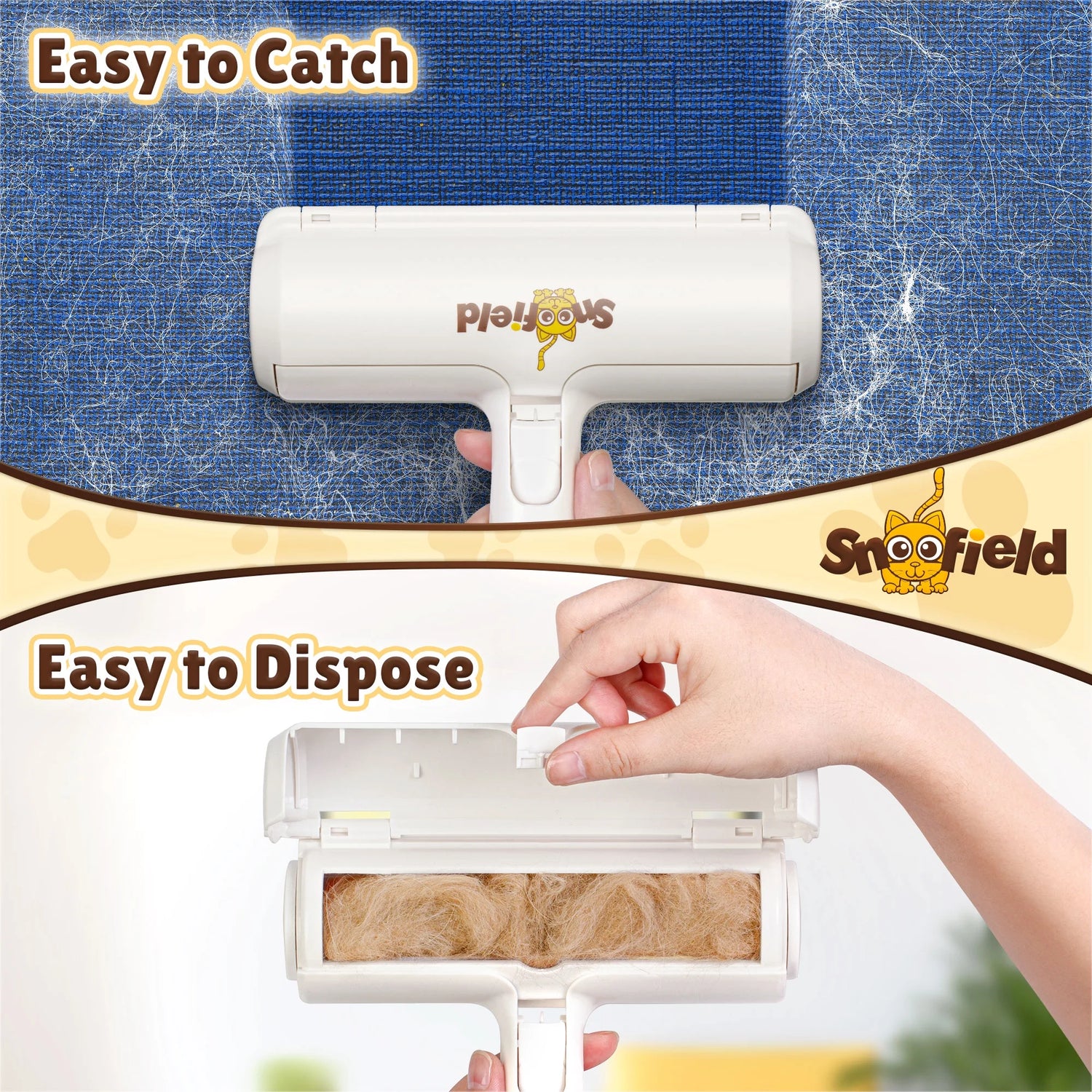 Effortless Pet Hair Removal: Reusable Lint Roller for Dogs & Cats - Your Ultimate Fur-Busting Tool