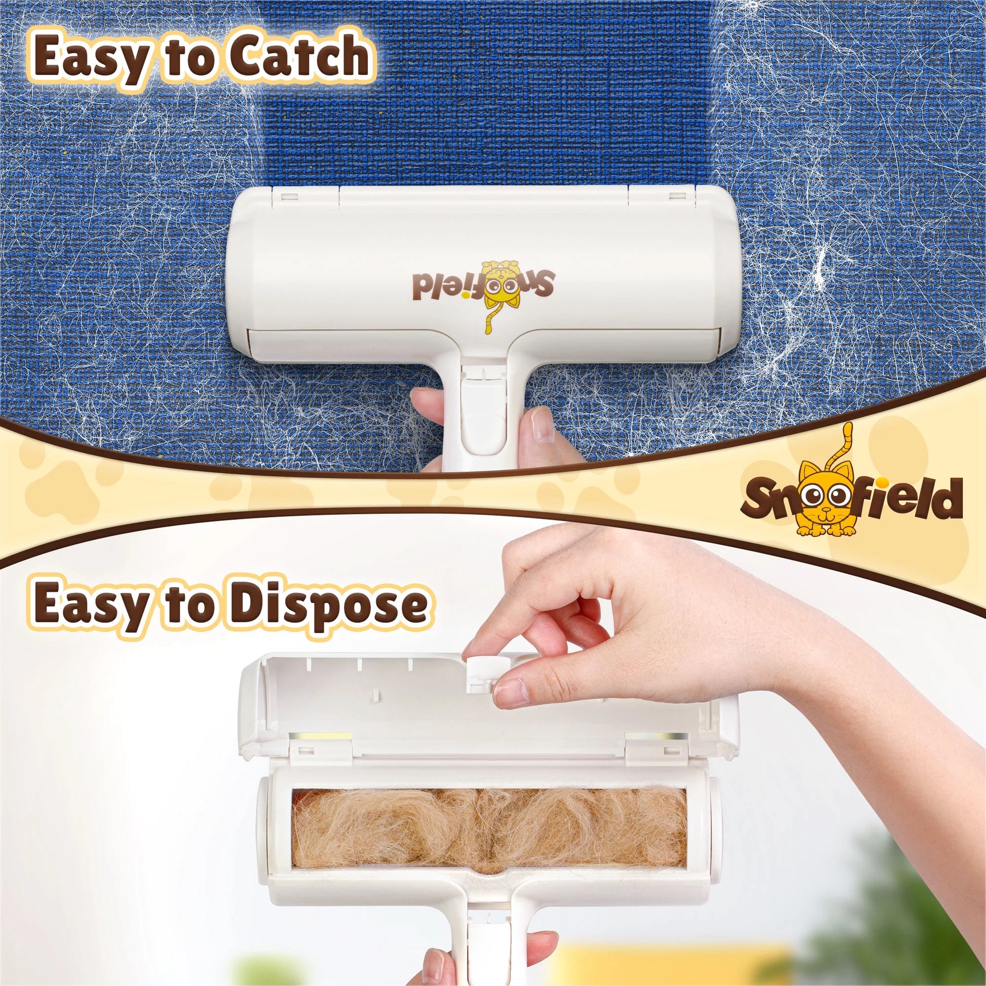 Effortless Pet Hair Removal: Reusable Lint Roller for Dogs & Cats - Your Ultimate Fur-Busting Tool